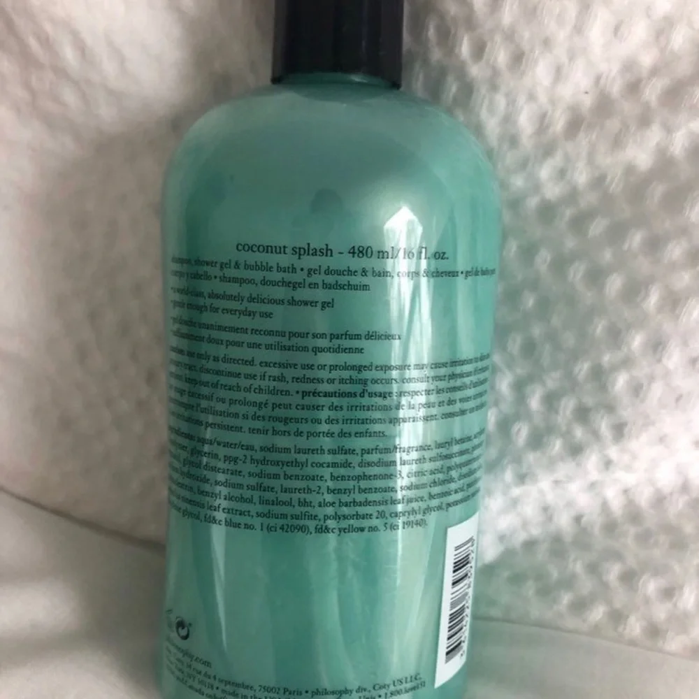 NEW Philosophy Coconut Splash shampoo, shower gel & bubble bath 16 oz - Picture 3 of 3